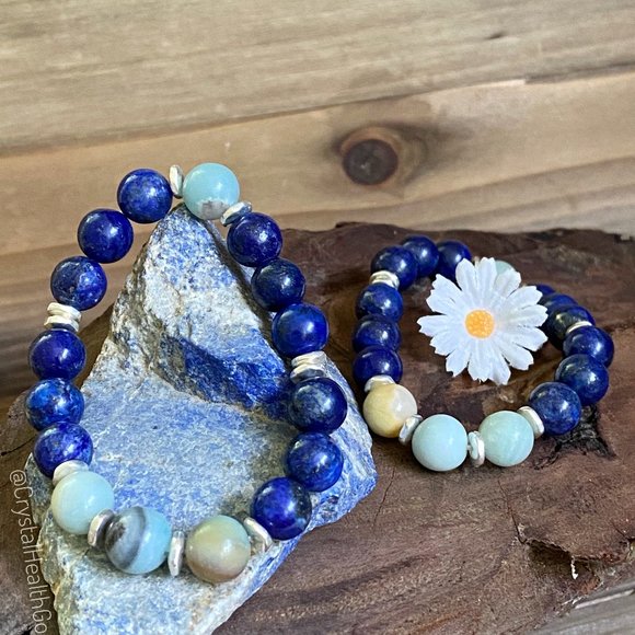 Lapis lazuli with Amazonite Bracelet - Picture 5 of 7